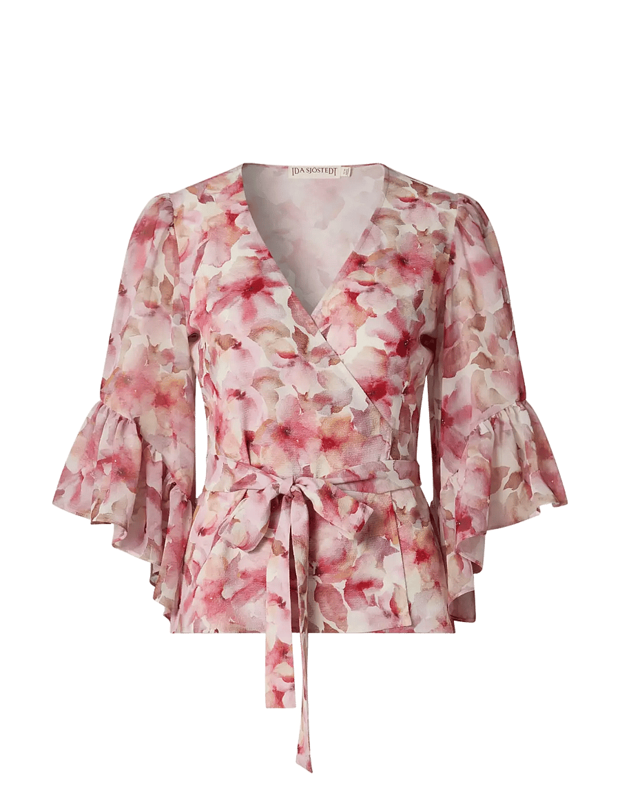 Ida Sjöstedt - HALLIE BLOUSE - coral florals - 1