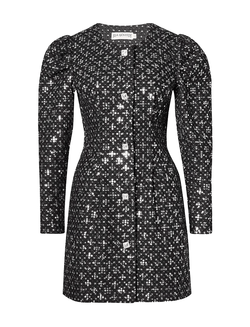 Ida Sjöstedt - GABRIELLE DRESS - paljettimekot - washed black - 1
