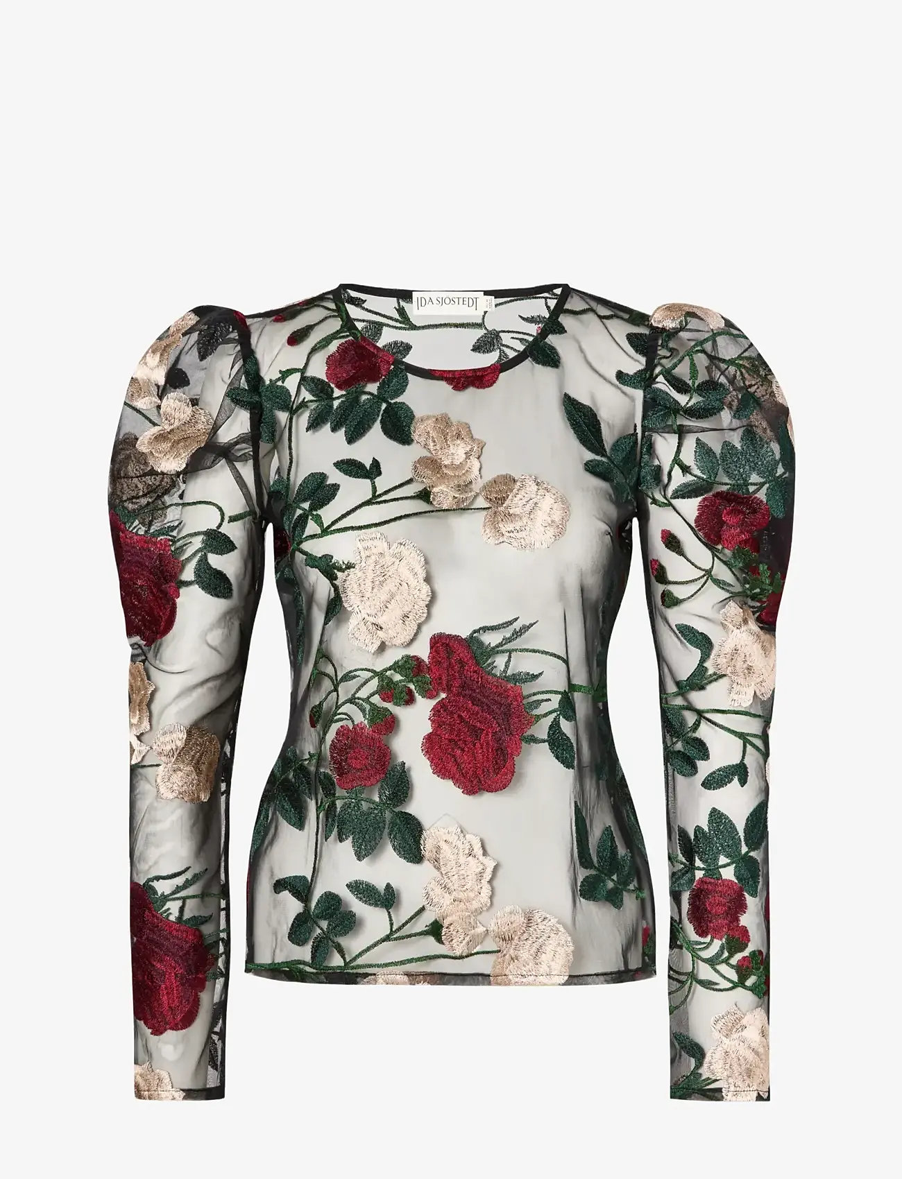 Ida Sjöstedt - MAXINE TOP - pikkade varrukatega pluusid - black floral - 1