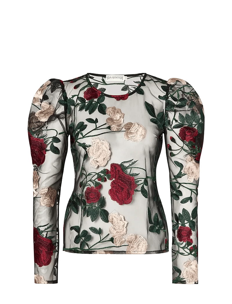 Ida Sjöstedt - MAXINE TOP - pikkade varrukatega pluusid - black floral - 1