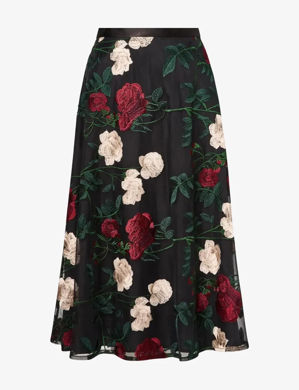 Ida Sjöstedt - RAVEN SKIRT - midinederdele - black floral - 1