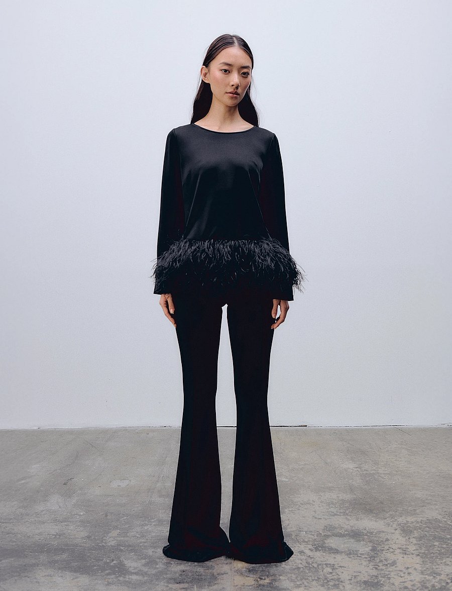 Ida Sjöstedt - BEATRICE TOP - blouses met lange mouwen - black - 0