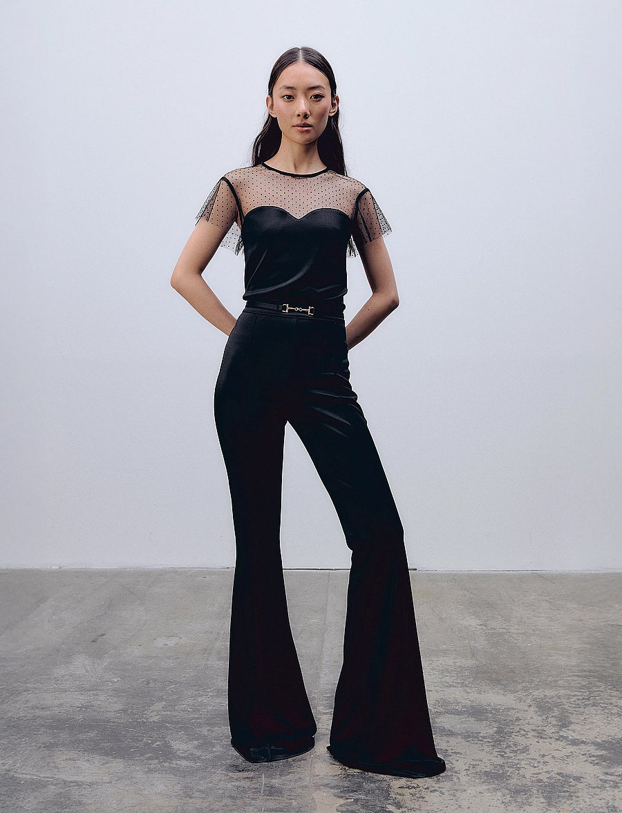 Ida Sjöstedt - EVE TROUSERS - flare bukser - black - 0
