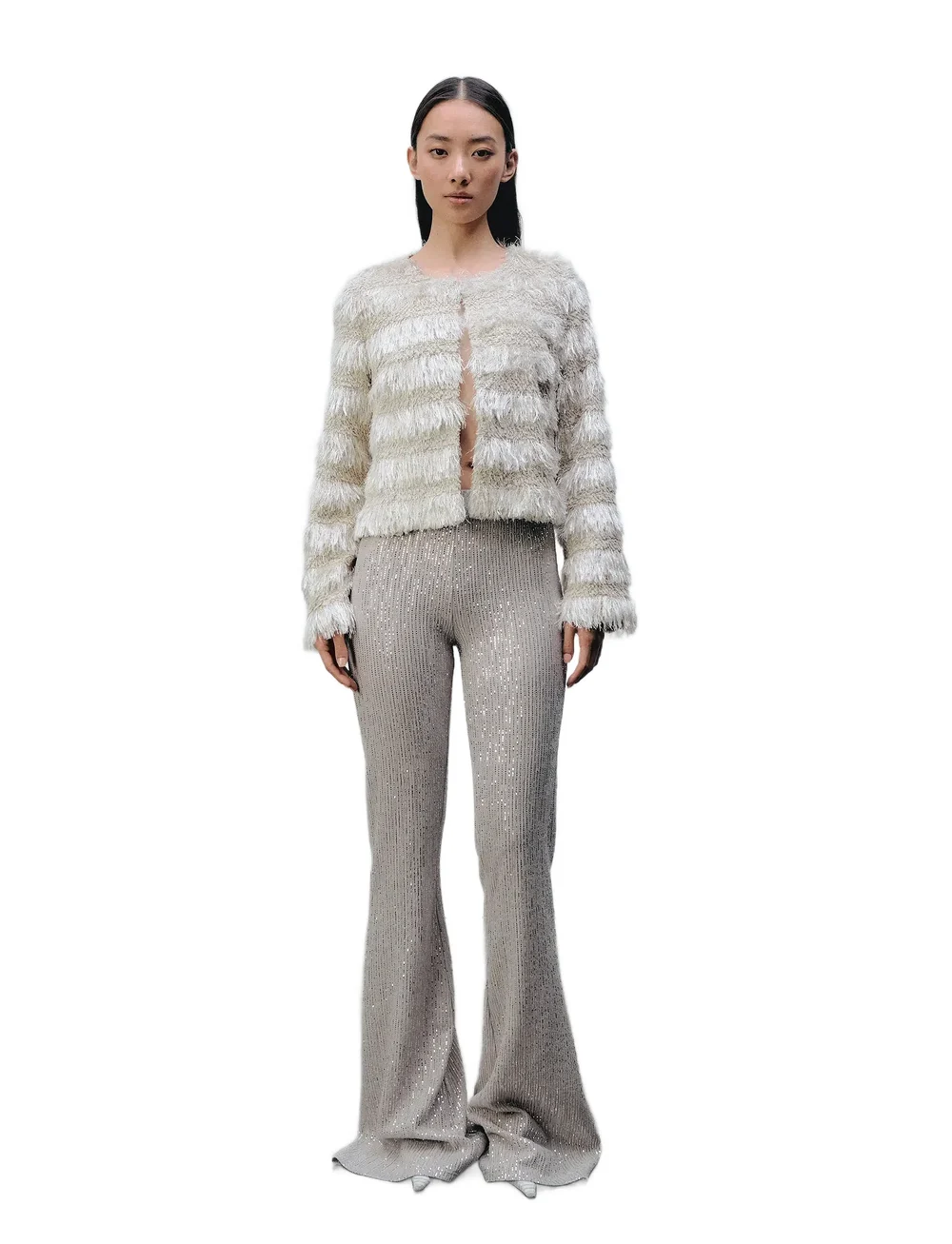 Ida Sjöstedt - STAR TROUSERS - flares - greige silver - 0