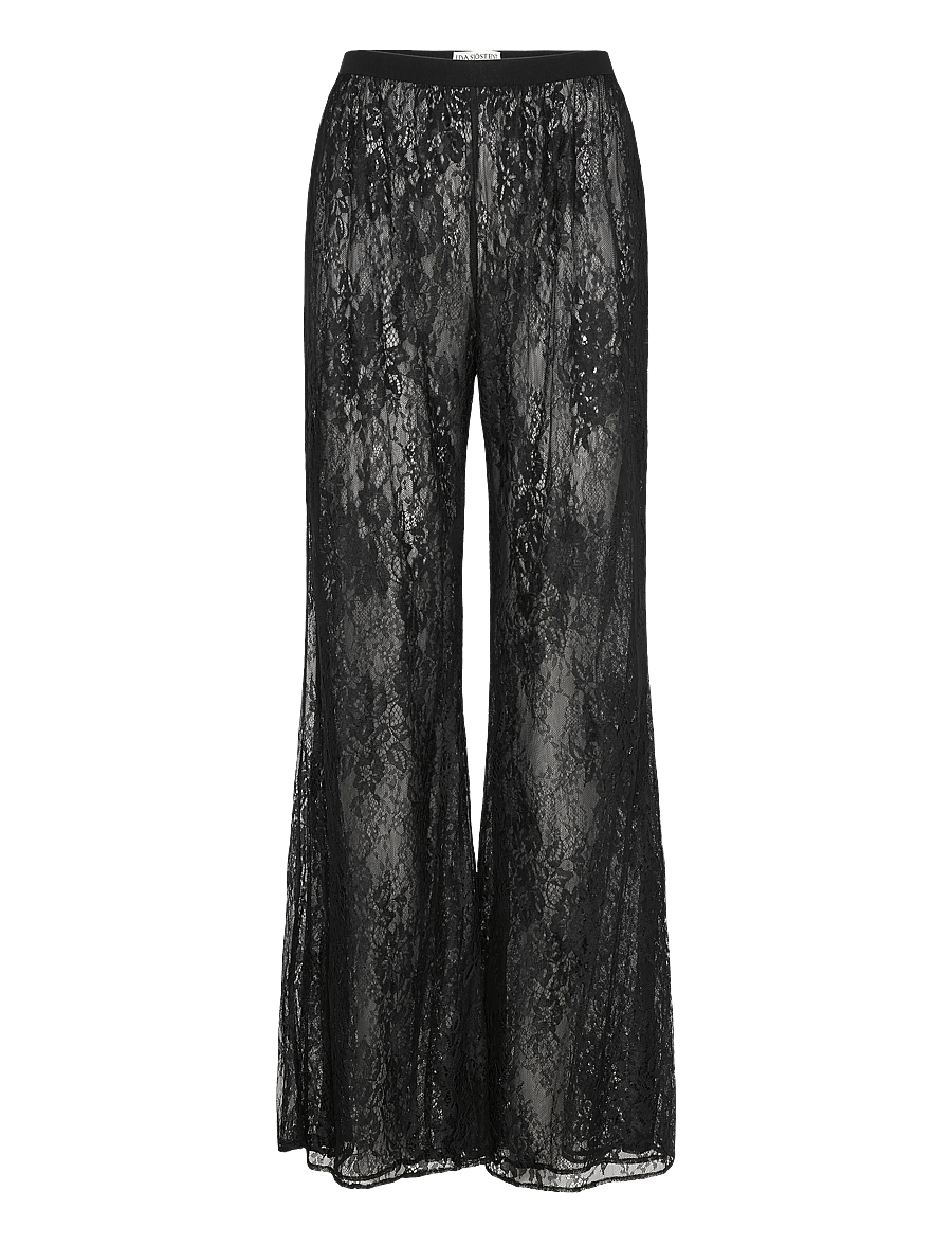 Ida Sjöstedt - ISTVICTORIA TROUSERS - hosen mit weitem bein - black - 1
