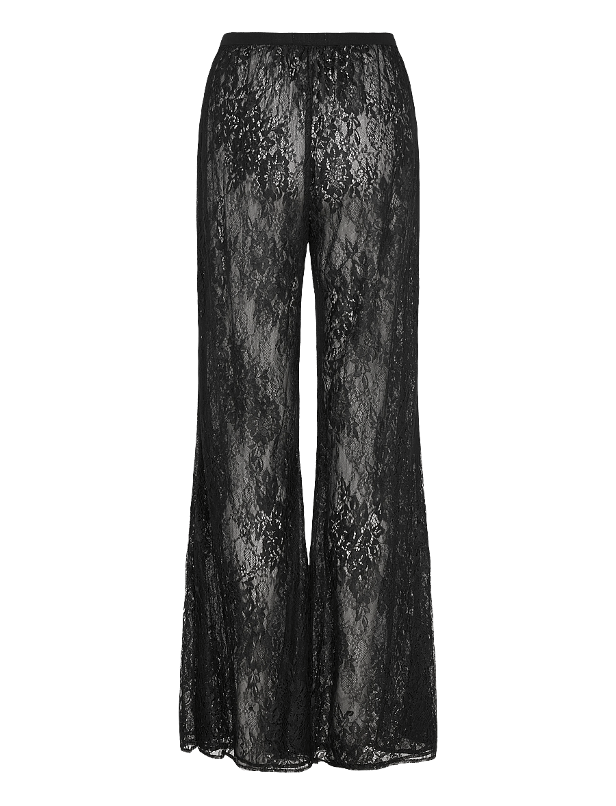Ida Sjöstedt - ISTVICTORIA TROUSERS - hosen mit weitem bein - black - 2