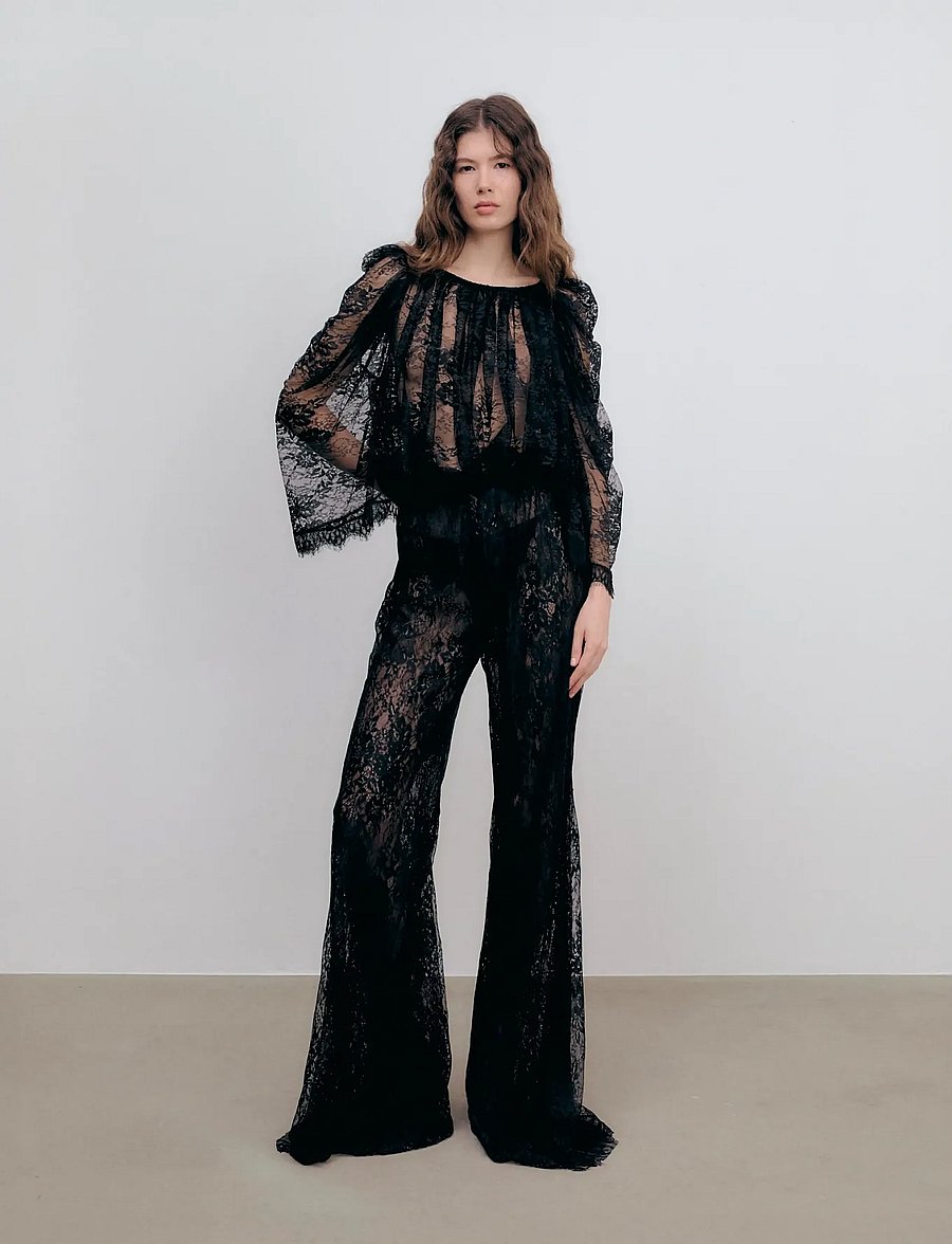 Ida Sjöstedt - ISTVICTORIA TROUSERS - hosen mit weitem bein - black - 0