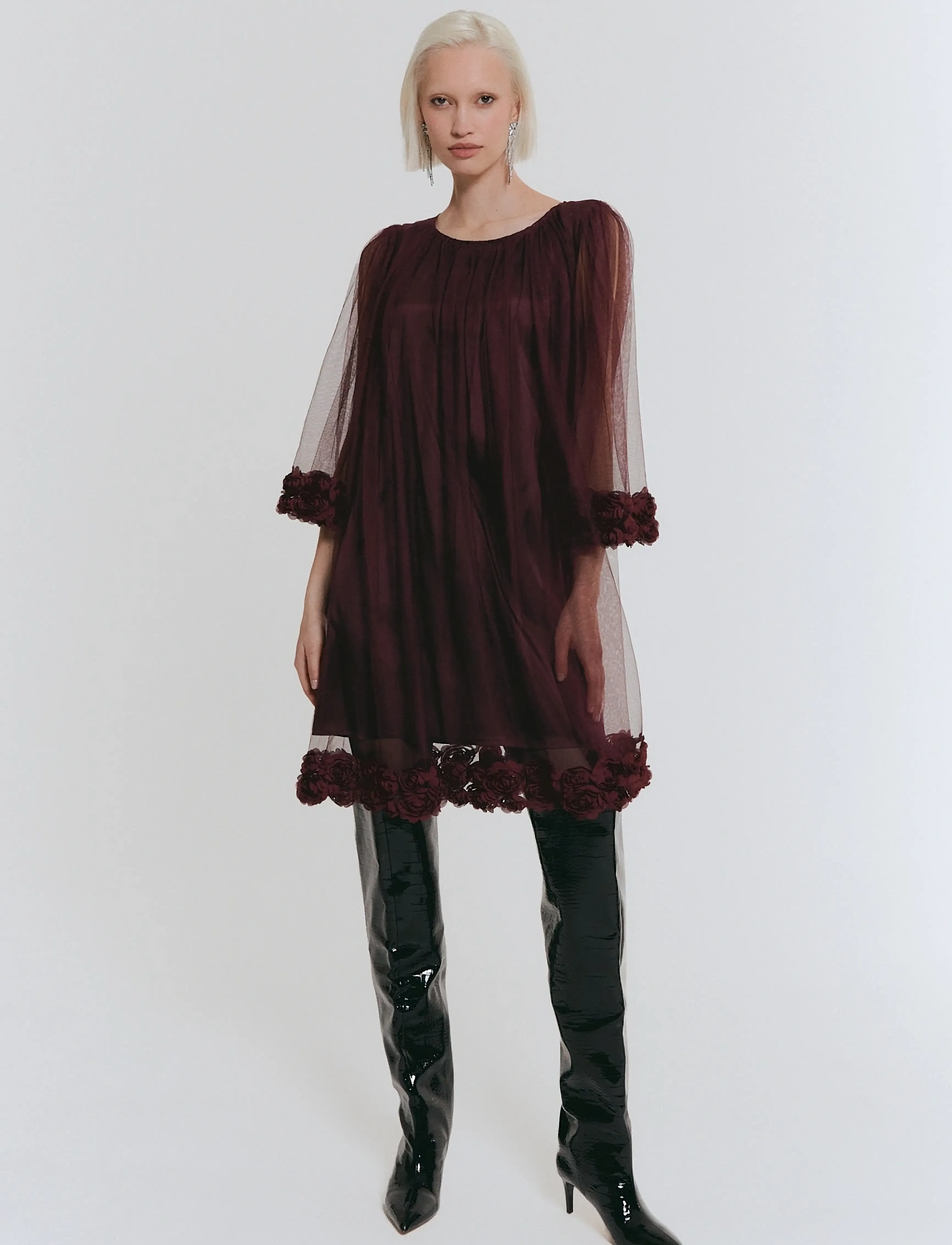 Ida Sjöstedt RIVER ROSE DRESS - Kjoler - BURGUNDY / burgundy
