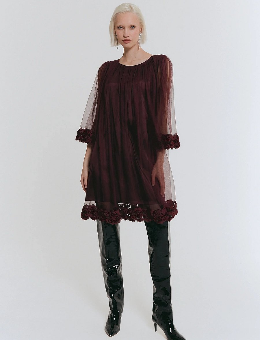 Ida Sjöstedt - RIVER ROSE DRESS - partykleider - burgundy - 0