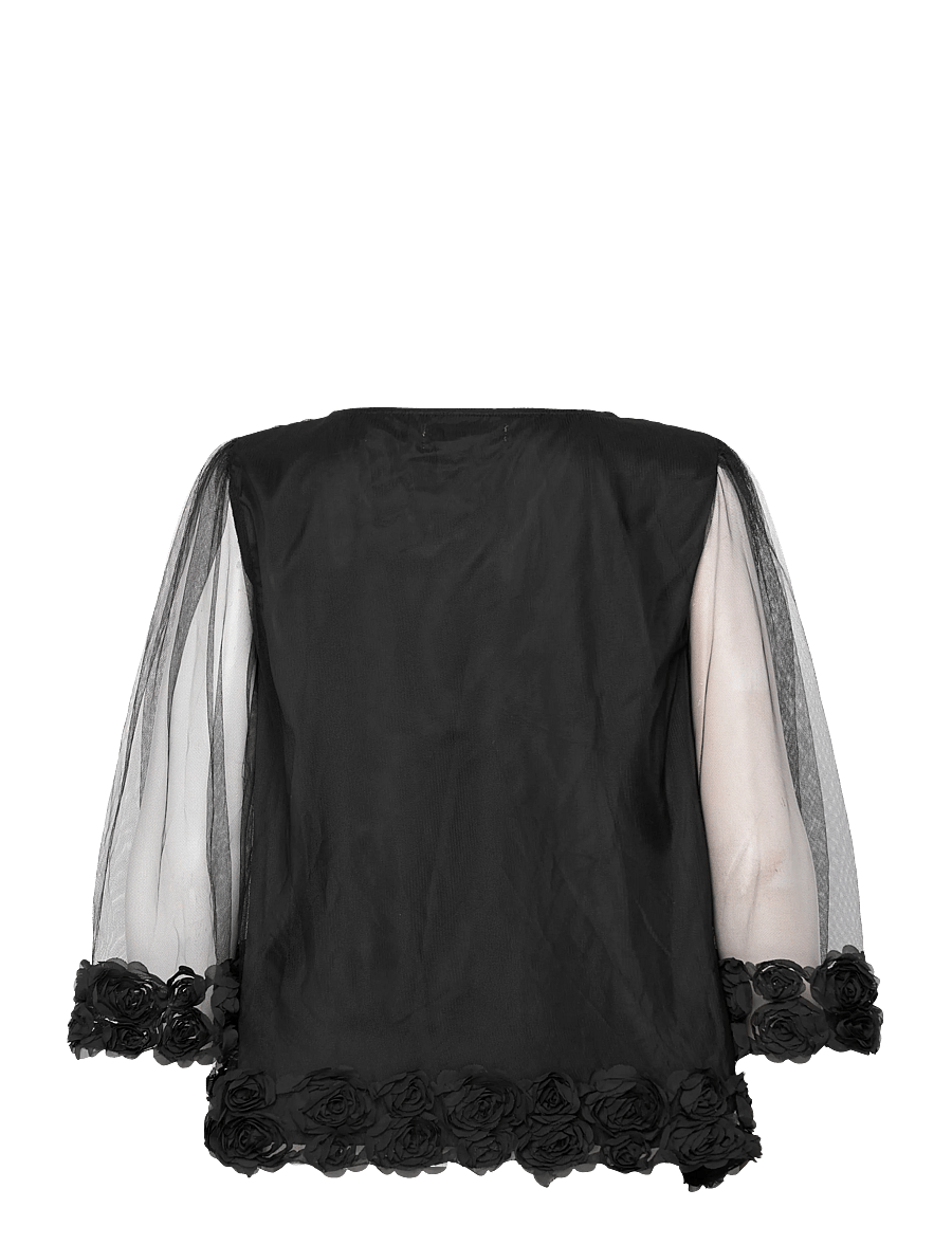 Ida Sjöstedt - ISTCARISMAROSE TOP - kortærmede bluser - black - 2