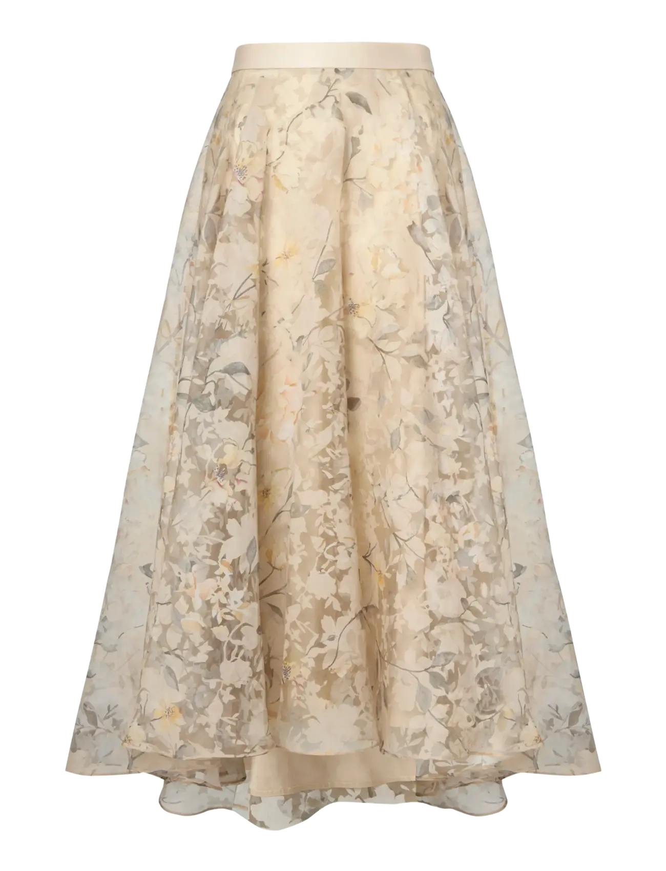 Ida Sjöstedt GARDENIA SKIRT - Maxi nederdele - CHAMPAGNE MEADOW / cream