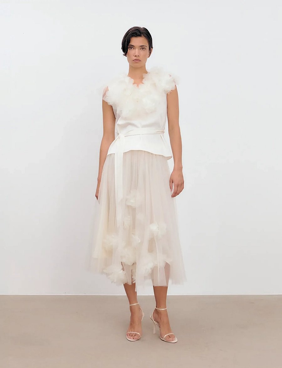 Ida Sjöstedt - VIOLA TOP - ermalausar blússur - cream white - 0