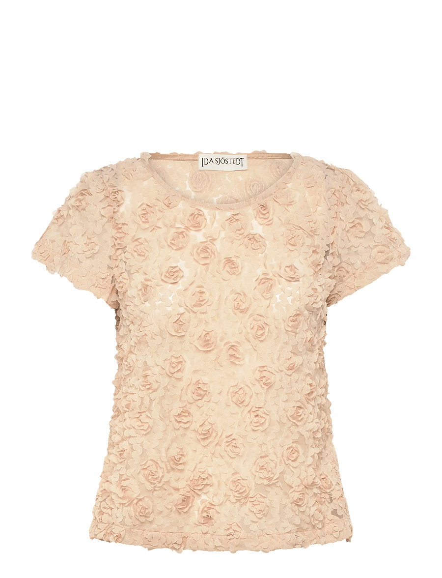 Ida Sjöstedt - ISTJULIE 3D TOP - t-shirts - sand - 1
