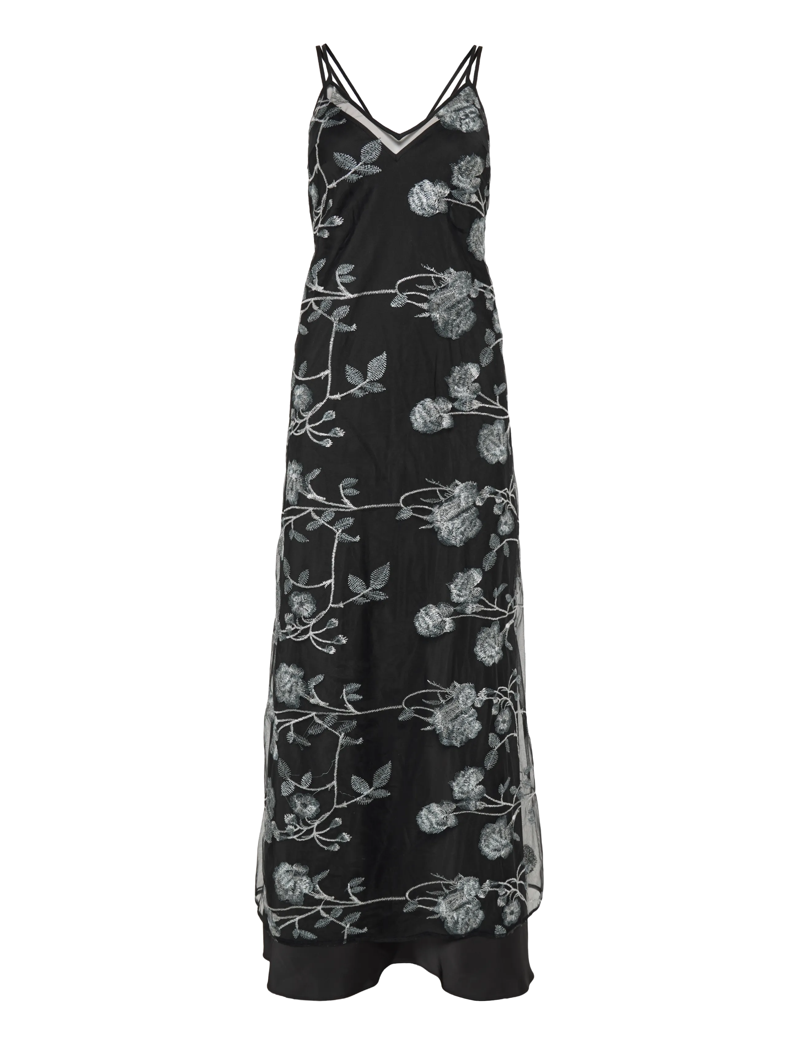 Ida Sjöstedt EVANGELINE DRESS - Rootsi kaubamärgid - GREY FLORAL (WITH SLIP) / black