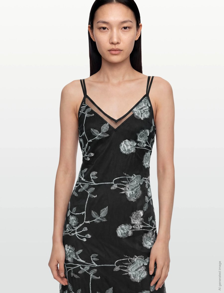 Ida Sjöstedt - EVANGELINE DRESS - iltapuvut - grey floral (with slip) - 3