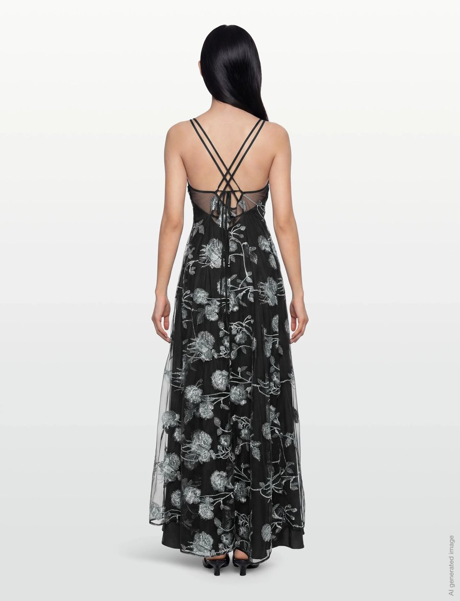 Ida Sjöstedt - EVANGELINE DRESS - iltapuvut - grey floral (with slip) - 4