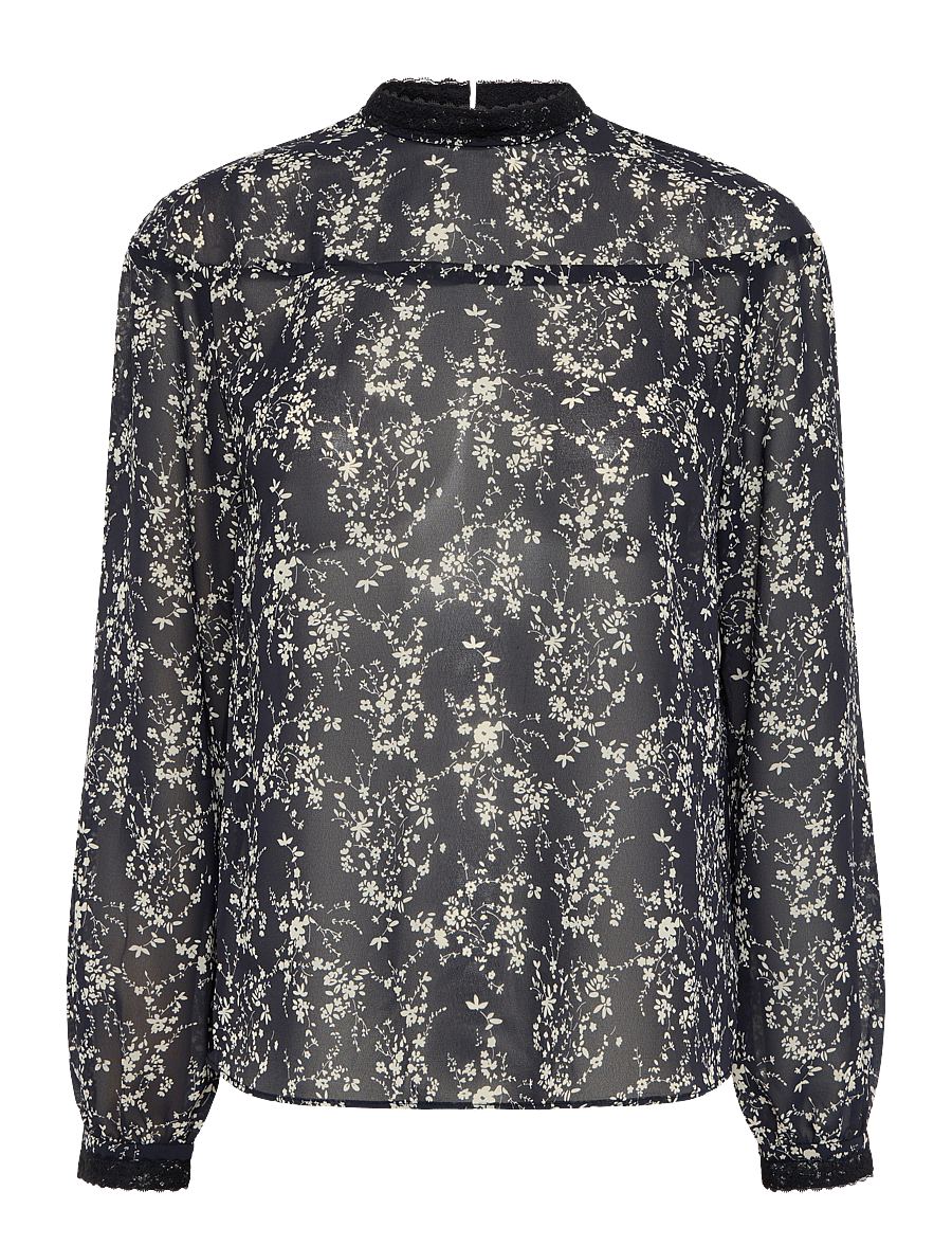 Ida Sjöstedt - HURRICANE BLOUSE - blūzes ar garām piedurknēm - black floral - 1