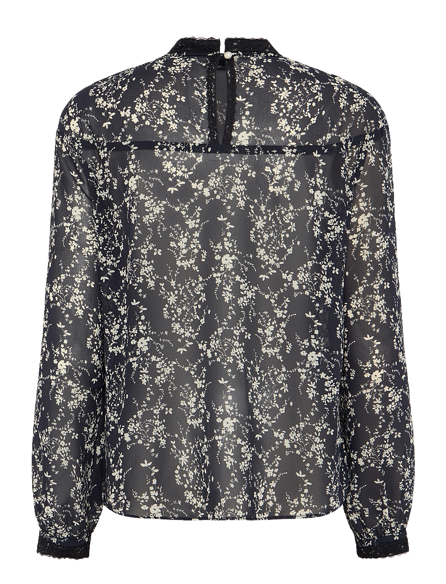 Ida Sjöstedt - HURRICANE BLOUSE - blūzes ar garām piedurknēm - black floral - 2