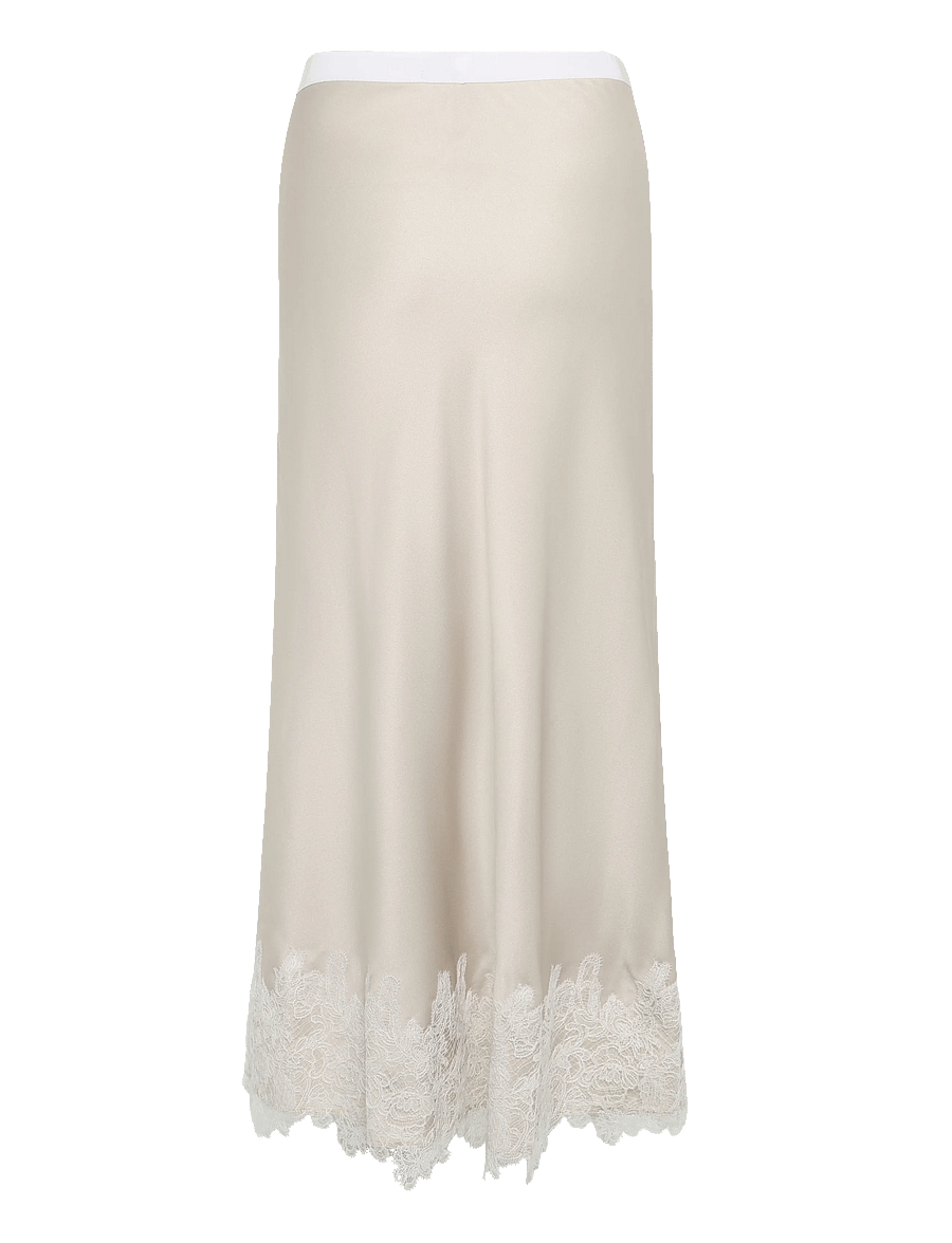 Ida Sjöstedt - ANA SKIRT - satinnederdele - beige - 2