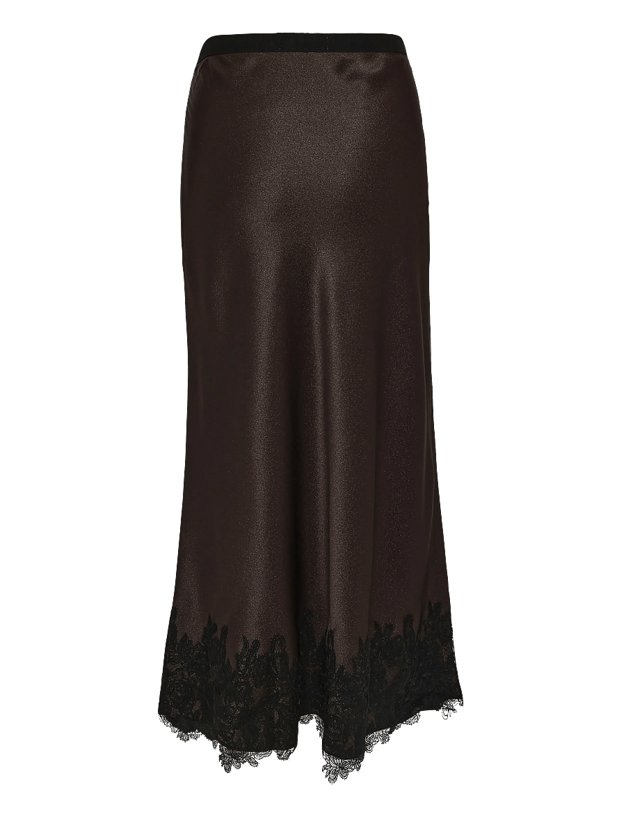 Ida Sjöstedt - ANA SKIRT - satinkjolar - dark brown - 2