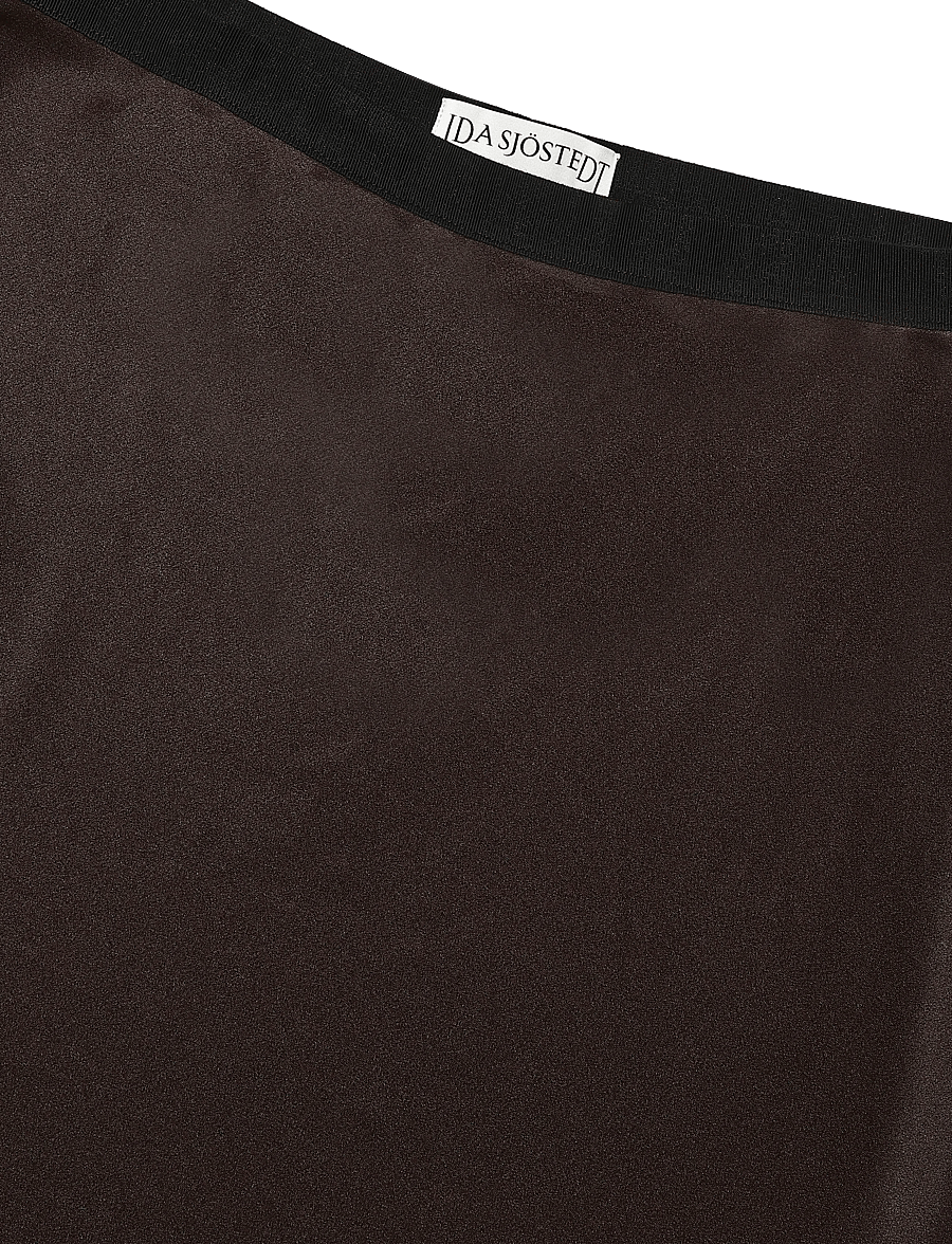 Ida Sjöstedt - ANA SKIRT - satinkjolar - dark brown - 3