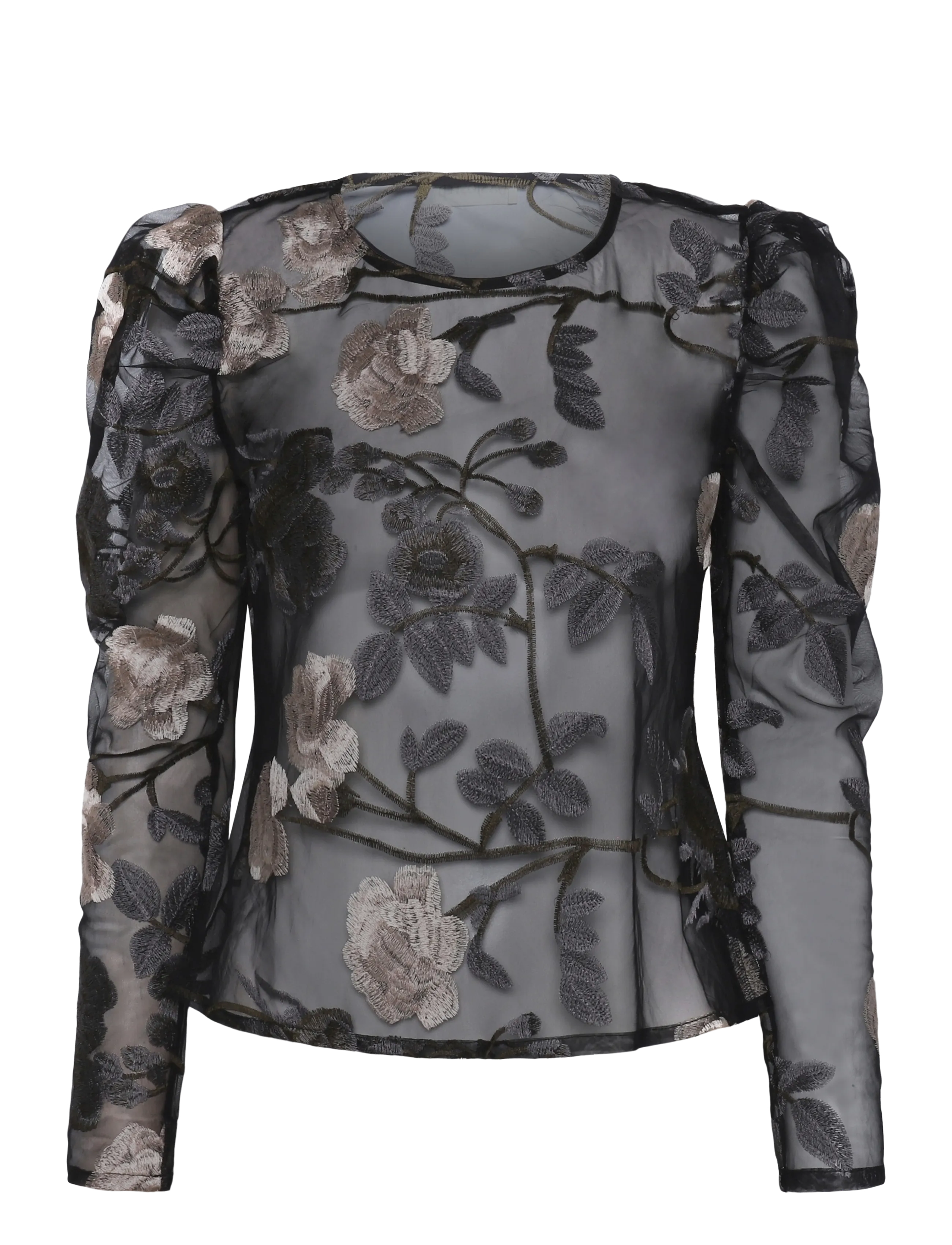 Ida Sjöstedt MAXINE TOP - Riided - GREY FLORAL / grey