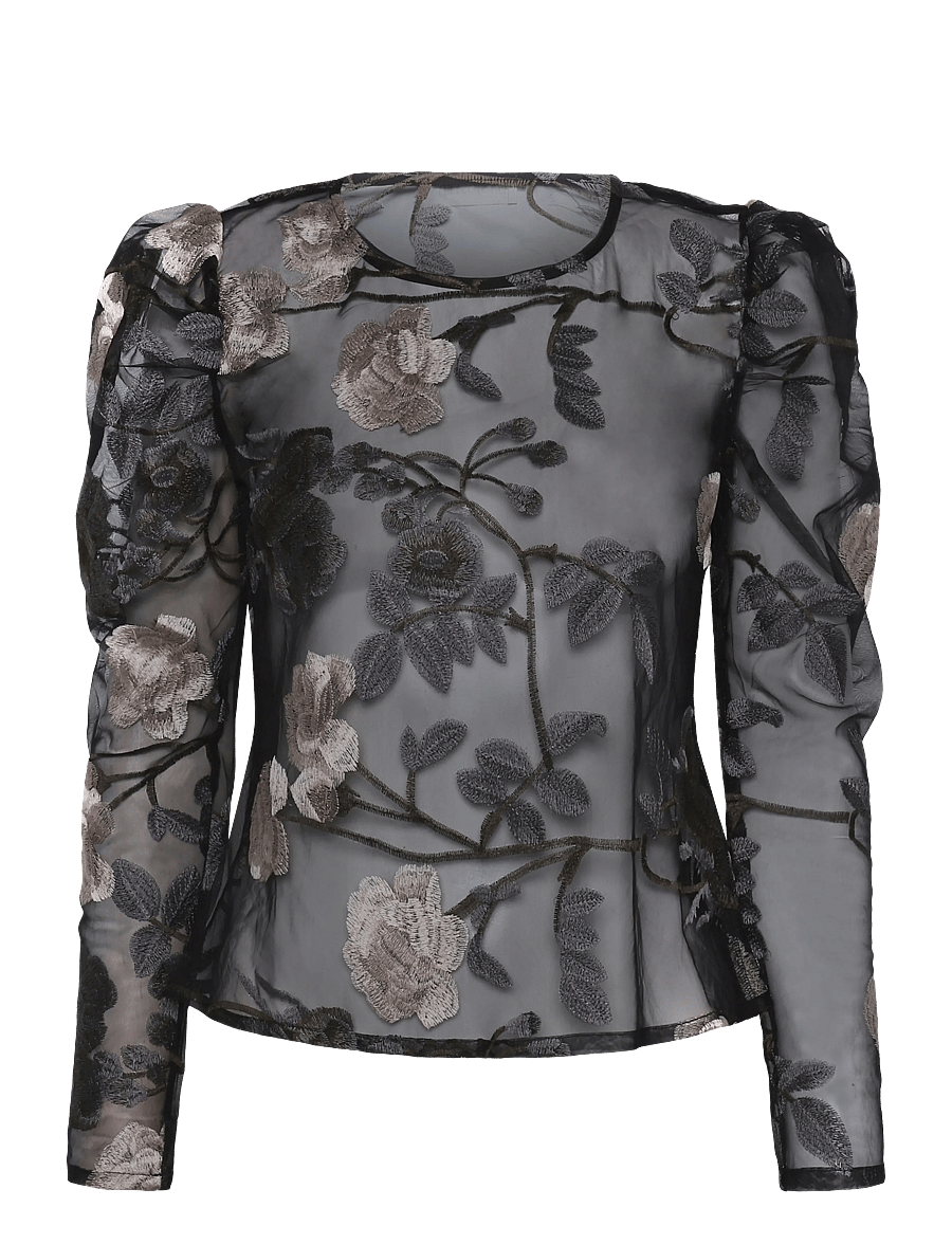 Ida Sjöstedt - MAXINE TOP - langärmlige tops - grey floral - 1