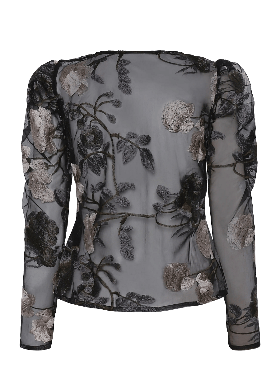 Ida Sjöstedt - MAXINE TOP - langärmlige tops - grey floral - 2