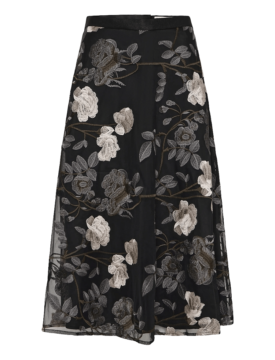 Ida Sjöstedt - RAVEN SKIRT - midi kjolar - grey floral - 1