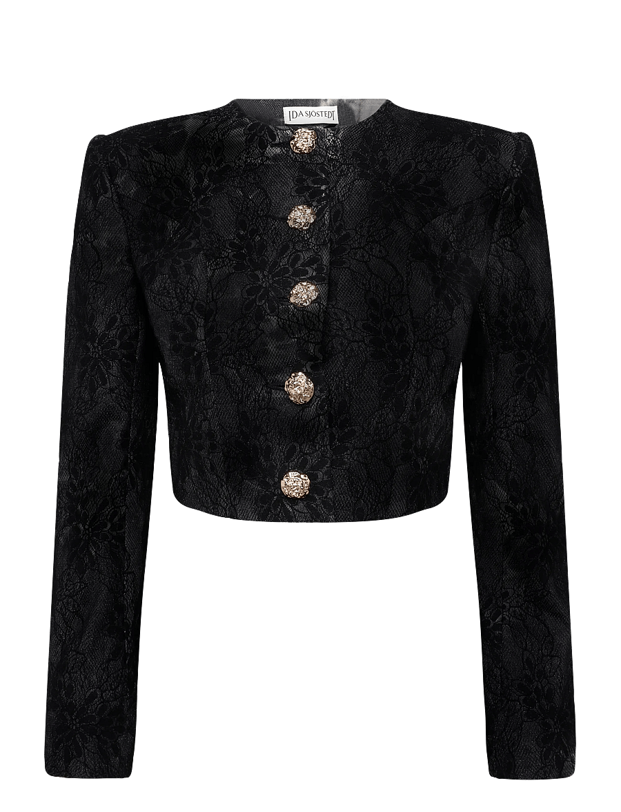 Ida Sjöstedt - FAYE JACKET - cropped-blazer - black tie dye - 1