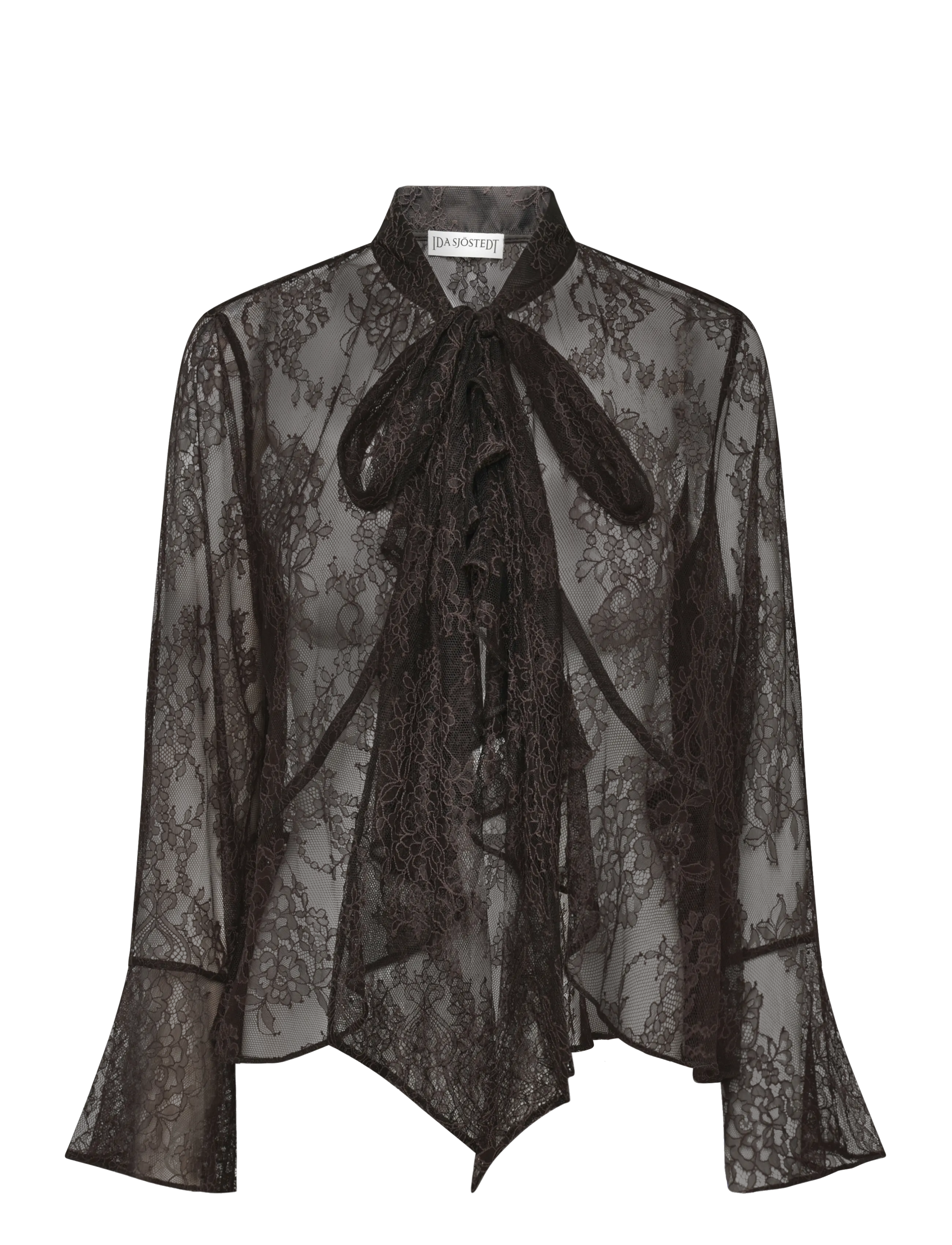 Ida Sjöstedt - ALLYSON BLOUSE - langærmede bluser - dark brown - 1