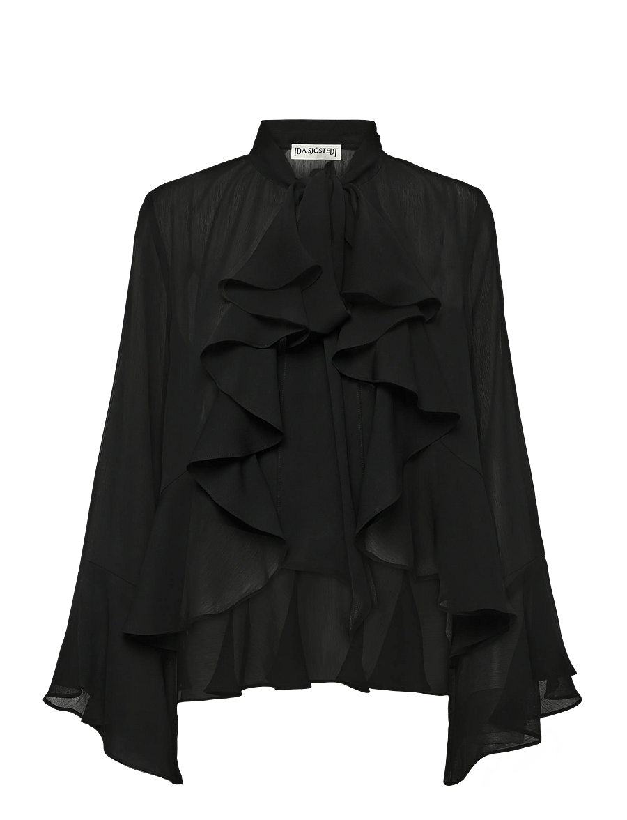 Ida Sjöstedt - ALLYSON BLOUSE - long sleeved blouses - black - 1