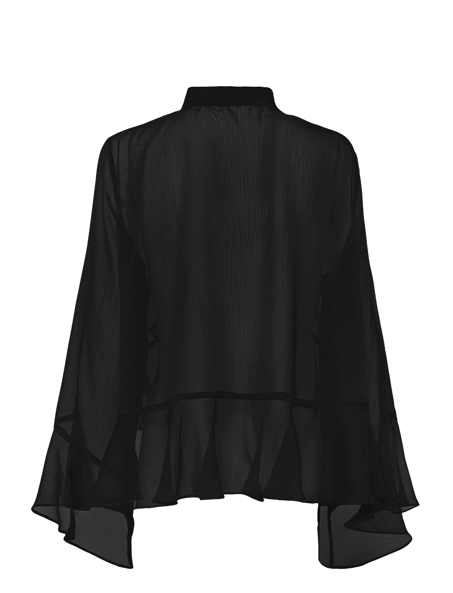 Ida Sjöstedt - ALLYSON BLOUSE - long sleeved blouses - black - 2