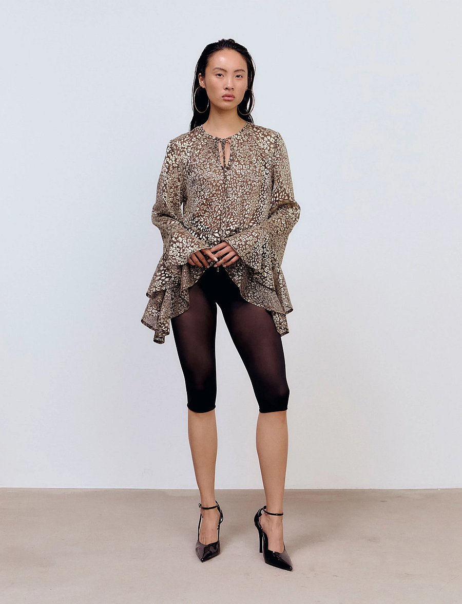 Ida Sjöstedt - JENNIFER BLOUSE - langærmede bluser - gold brown shimmer - 0