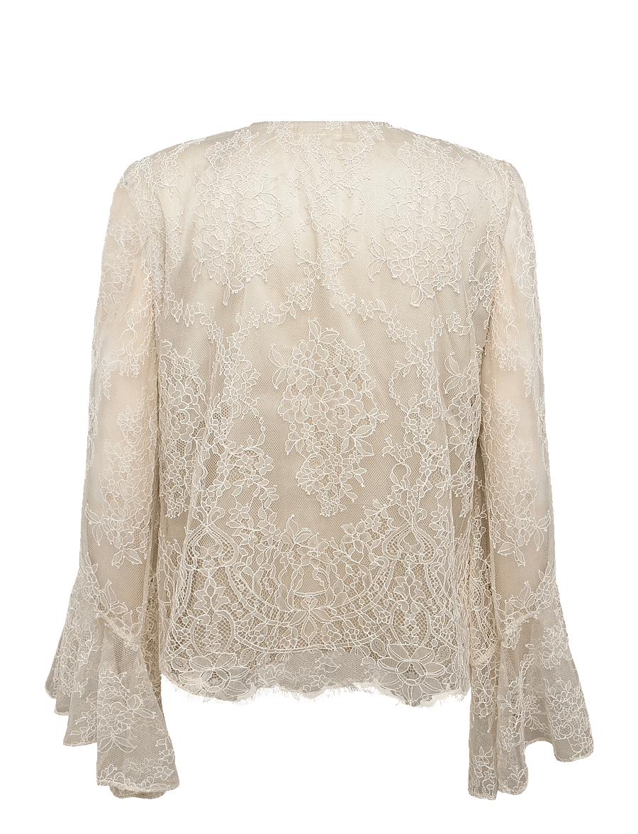 Ida Sjöstedt - L JENNIFER BLOUSE - långärmade blusar - light beige (lined) - 2