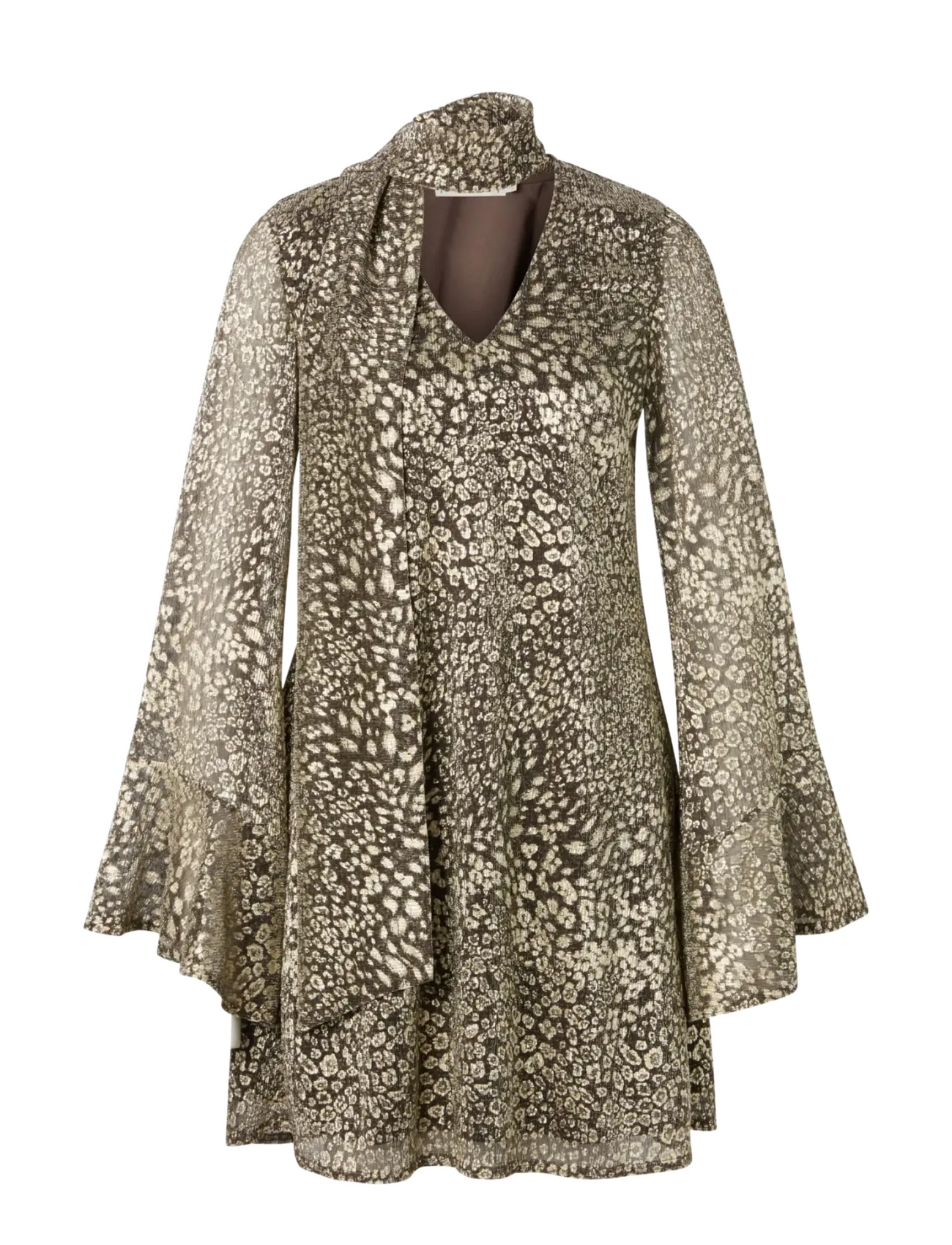 Ida Sjöstedt - MARIANNE DRESS - minikleidid - gold brown shimmer - 1