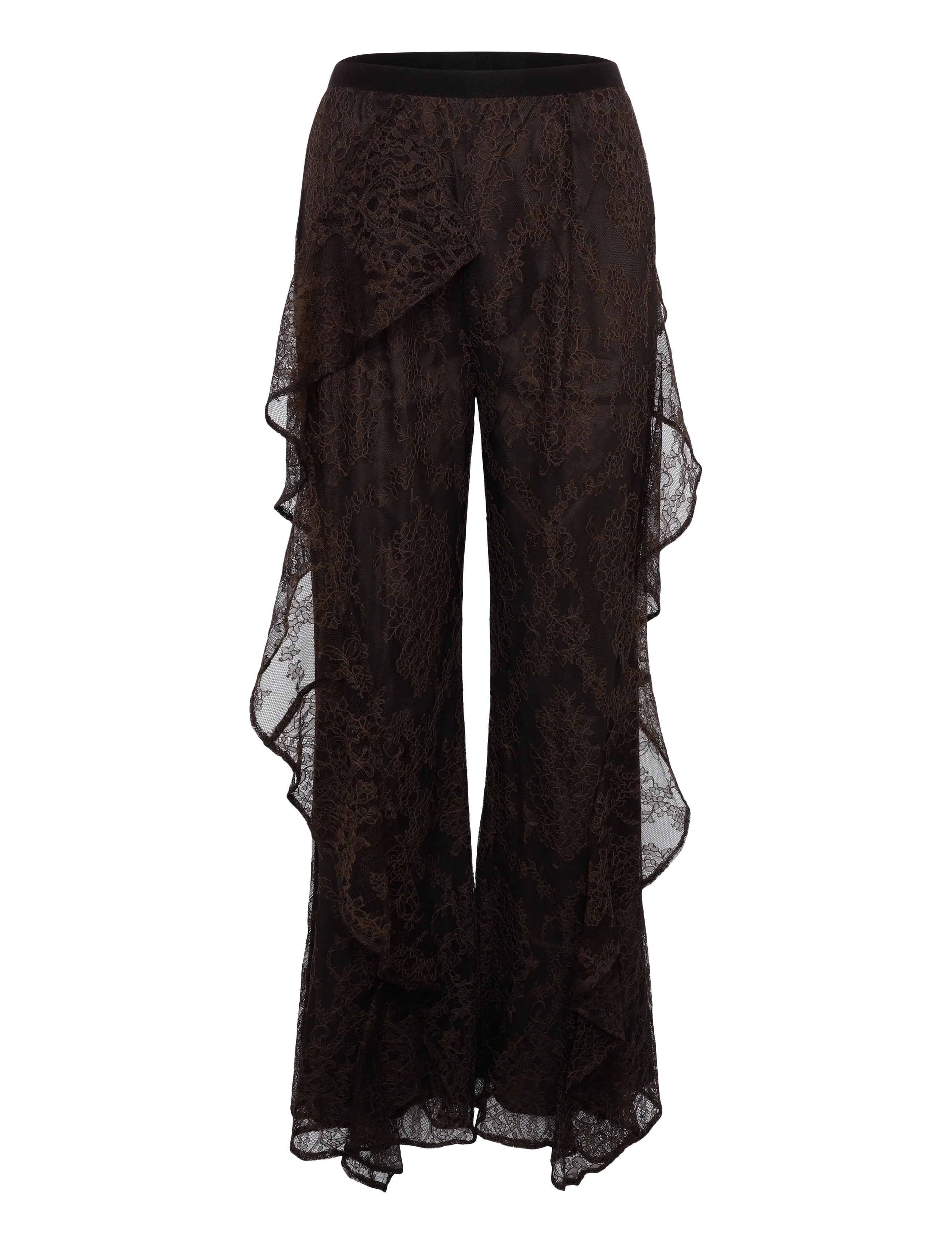 Ida Sjöstedt - ELIANA TROUSERS - hosen mit weitem bein - dark brown - 1