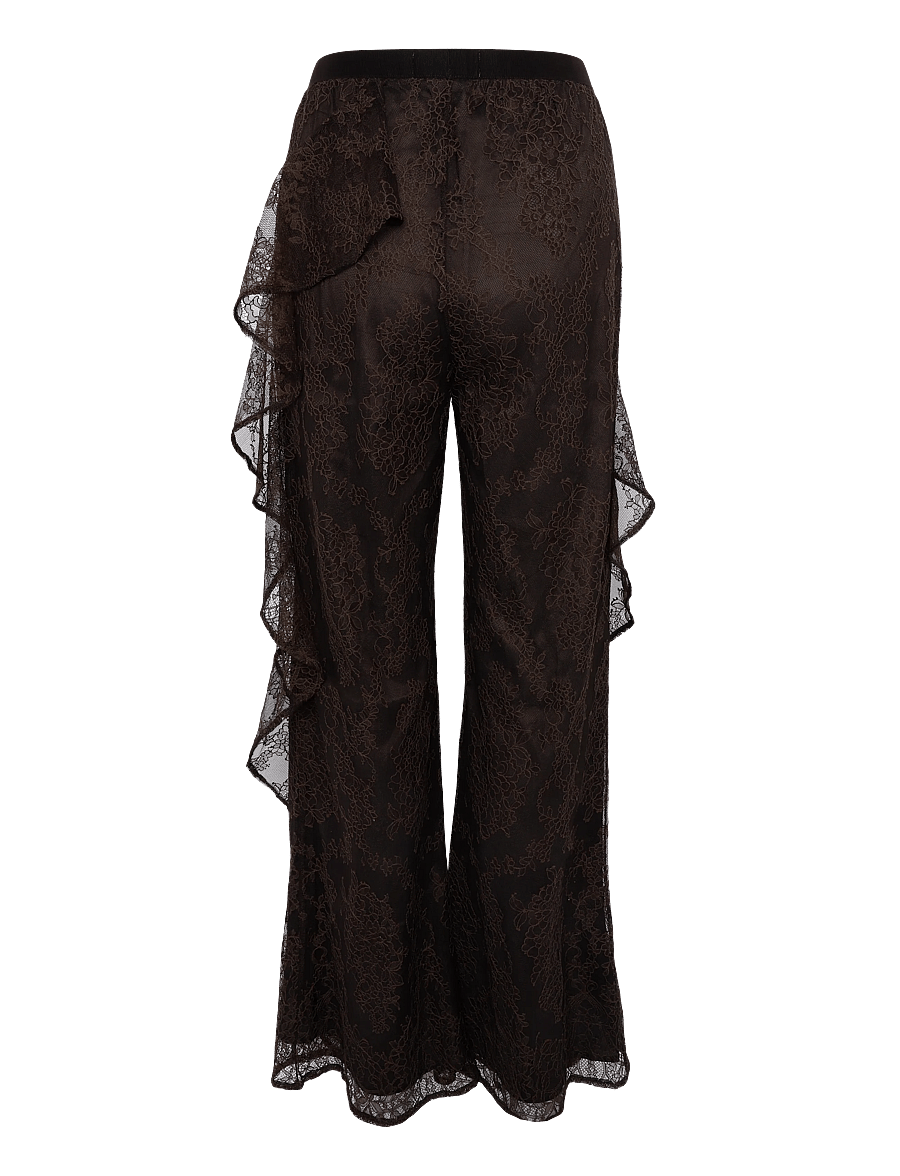 Ida Sjöstedt - ELIANA TROUSERS - hosen mit weitem bein - dark brown - 2