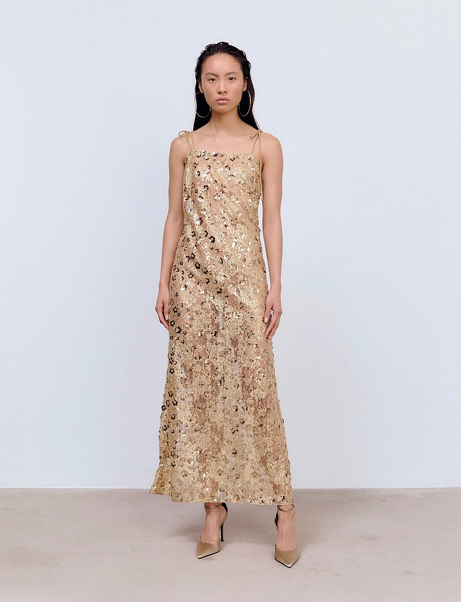 Ida Sjöstedt - L VERA DRESS - kokteilikleidid - gold (lined) - 0