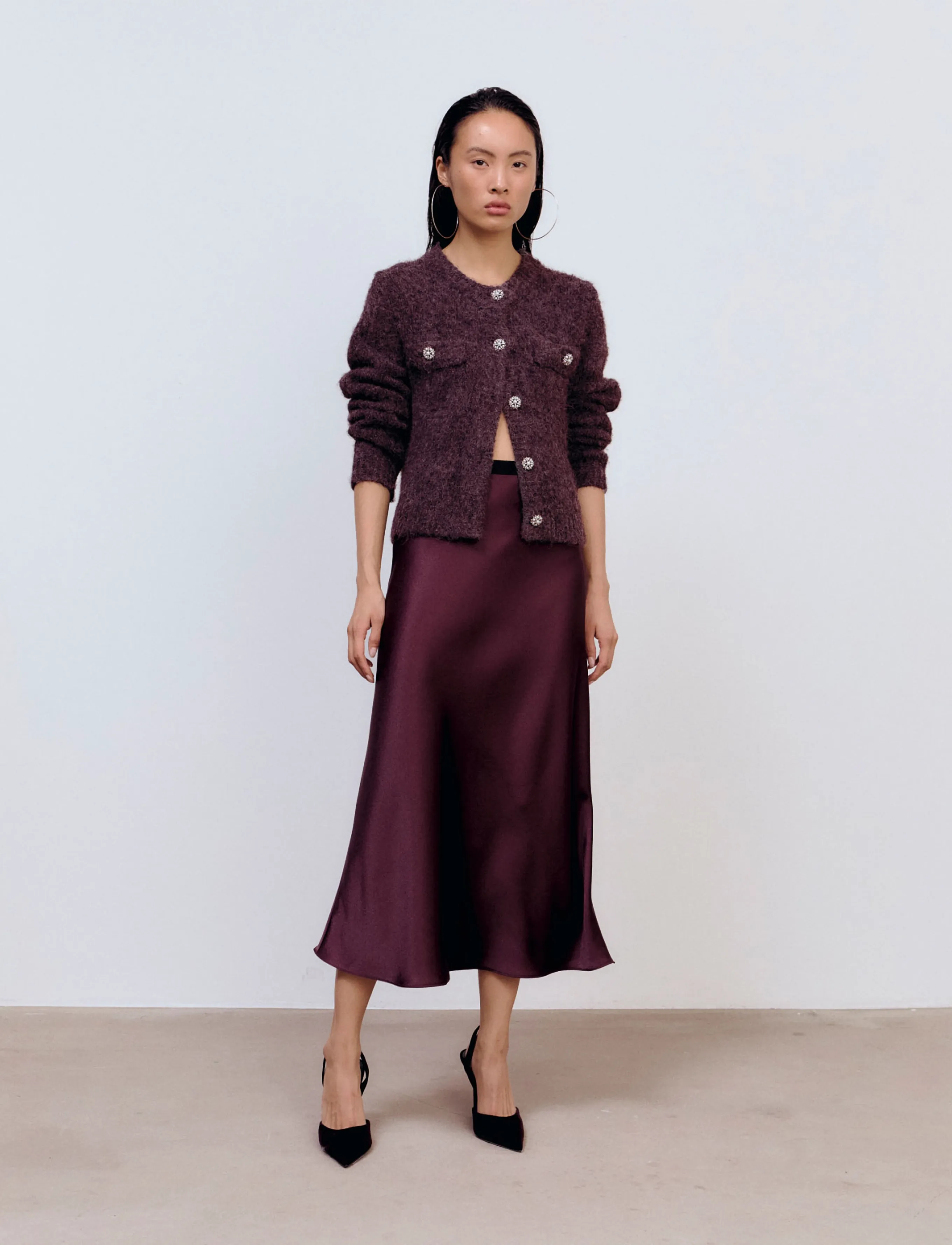 Ida Sjöstedt Jaden Cardigan, 38, Burgundy, Strik > Cardigans, Dame