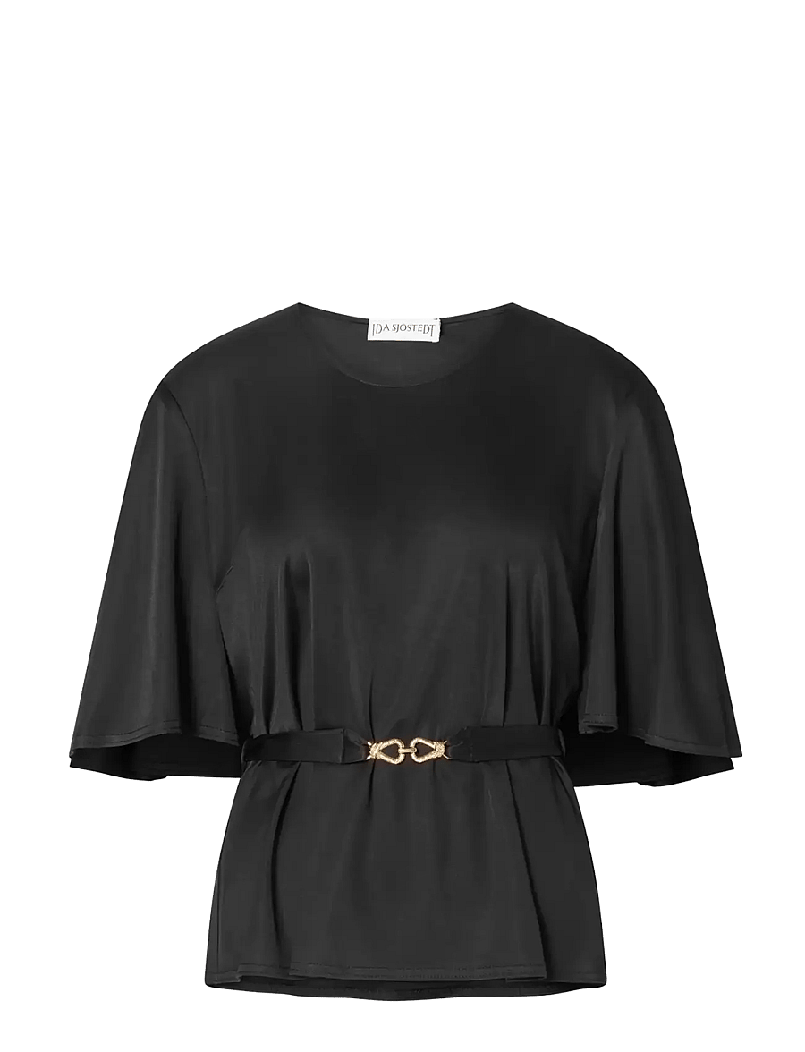 Ida Sjöstedt - GAIA TOP - kortærmede bluser - black - 1