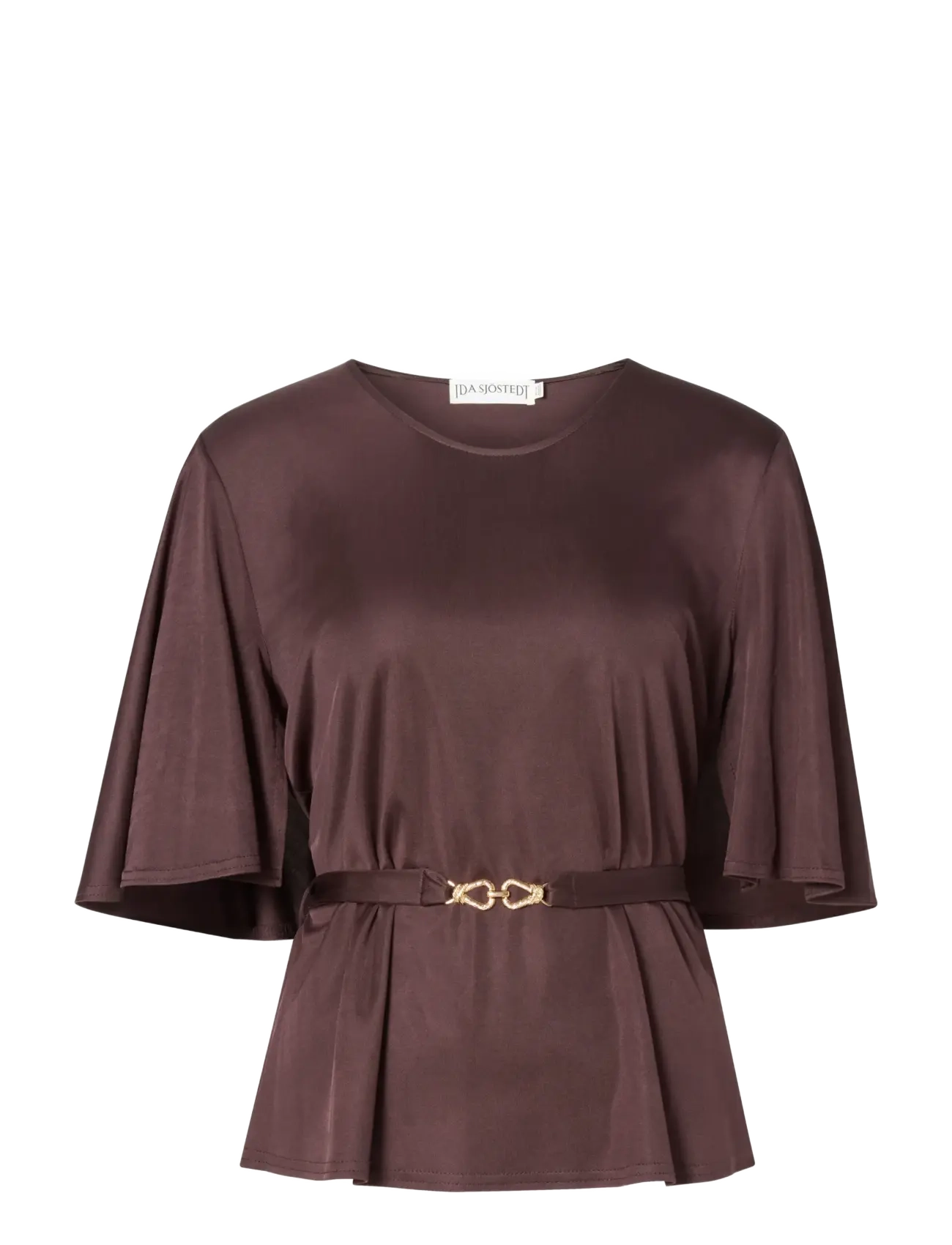 Ida Sjöstedt GAIA TOP - Blouses - DARK BROWN / brown