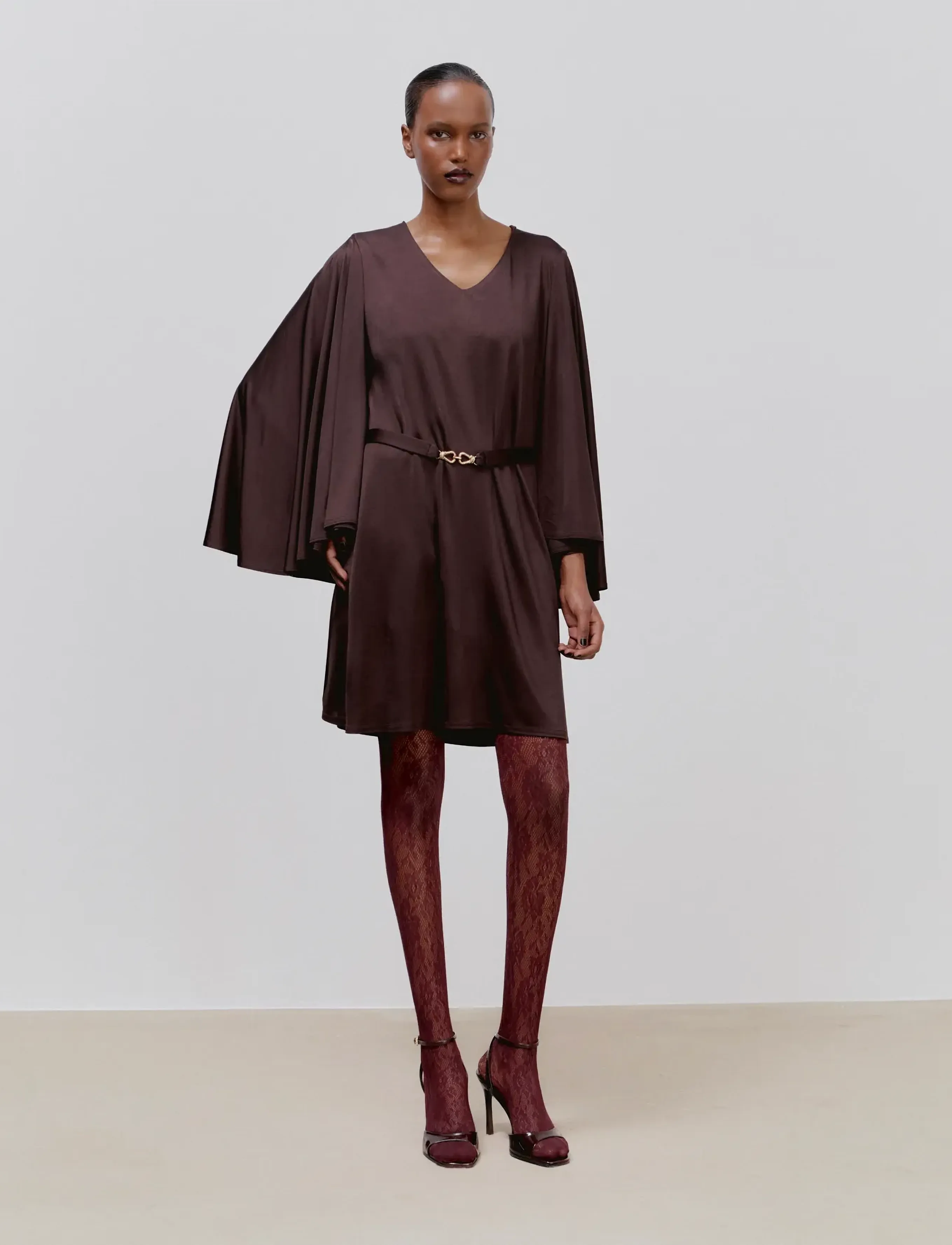 Ida Sjöstedt KENDRA DRESS - Short Dresses - DARK BROWN / brown