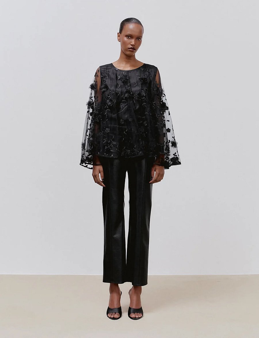 Ida Sjöstedt - SAMANTHA TOP - langärmelige blusen - black - 0