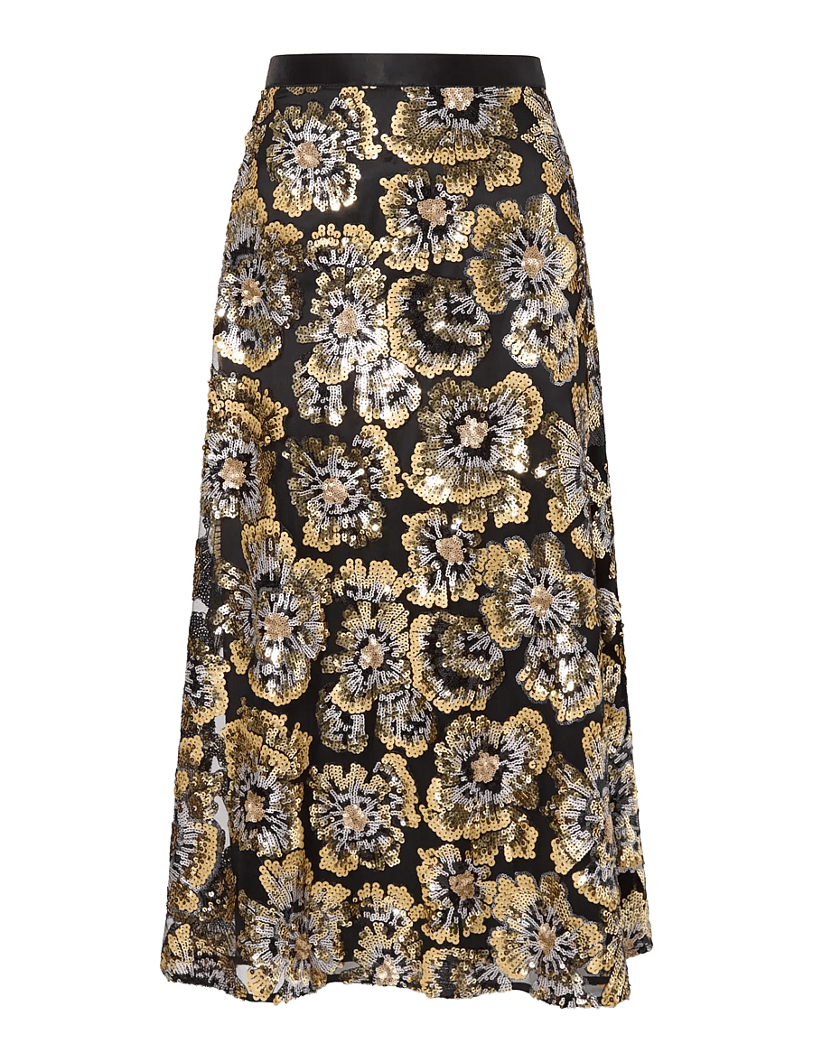 Ida Sjöstedt - ISOBEL SKIRT - midiseelikud - gold/black - 1