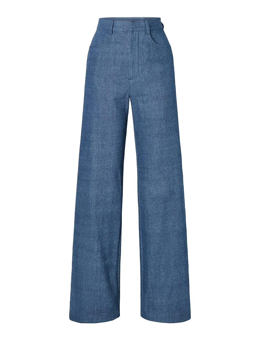 Ida Sjöstedt - DEBBIE TROUSERS - laia säärega teksad - blue wash - 1