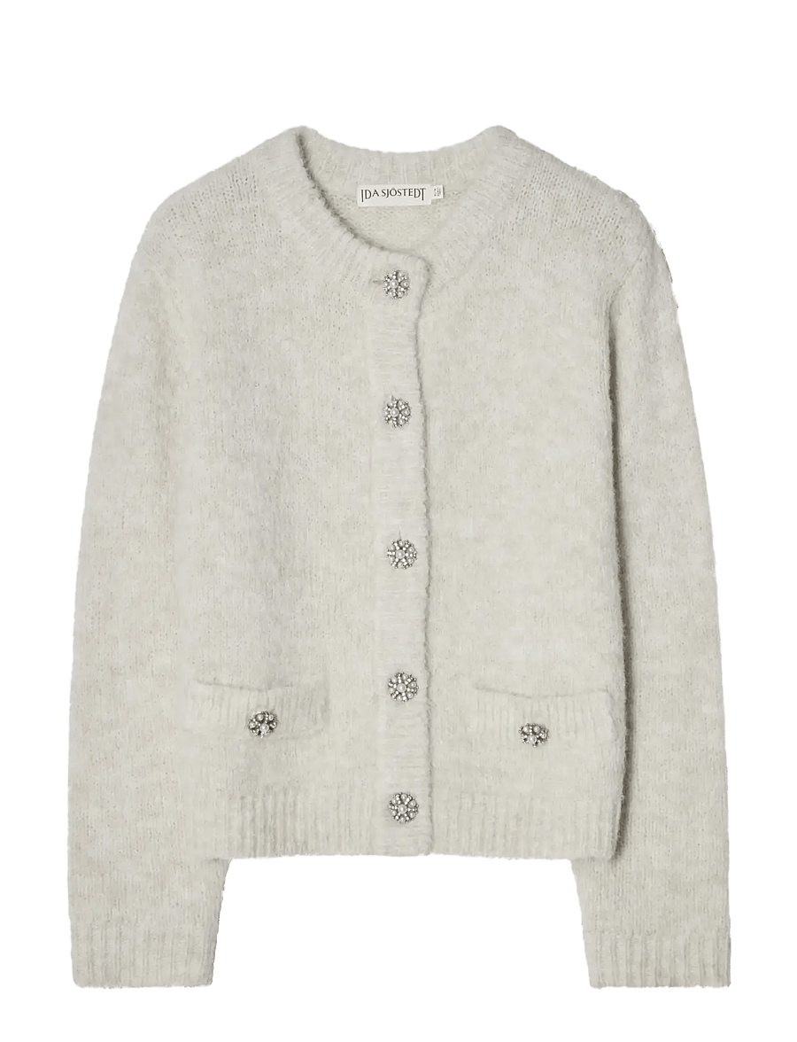 Ida Sjöstedt - KRISTIN CARDIGAN - cardigans - silver white - 1