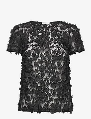 Ida Sjöstedt - 005 BISCOTTI TOP - short-sleeved blouses - black - 0