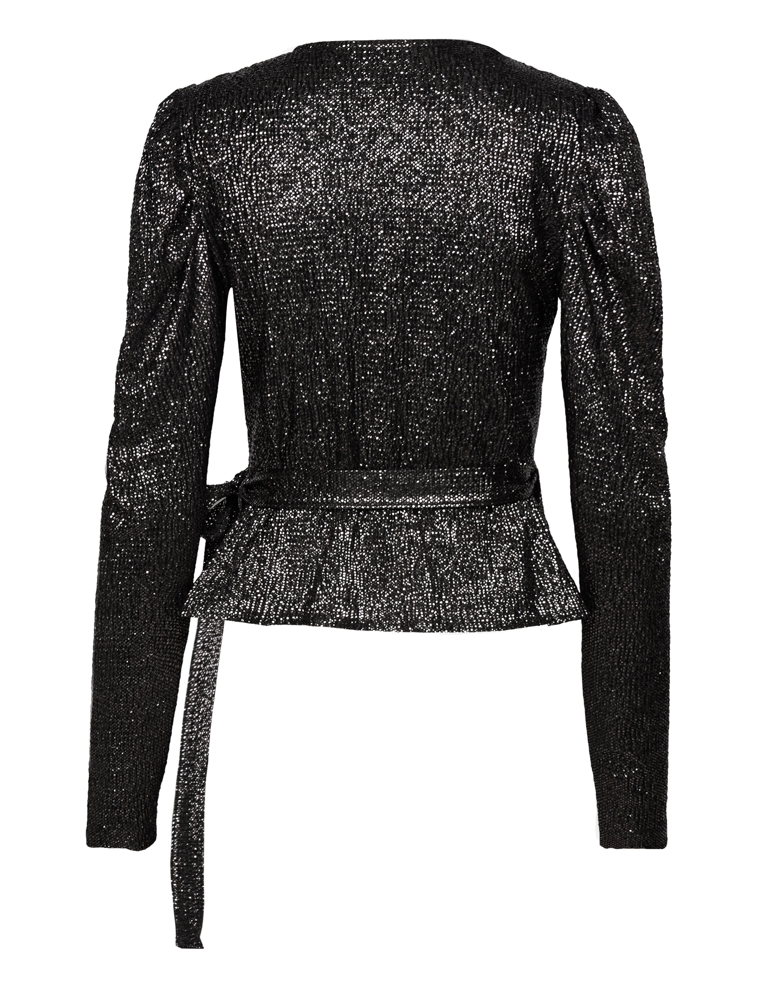 Ida Sjöstedt - 217 BROOKE WRAP TOP - langærmede bluser - dark brown glimmer - 2