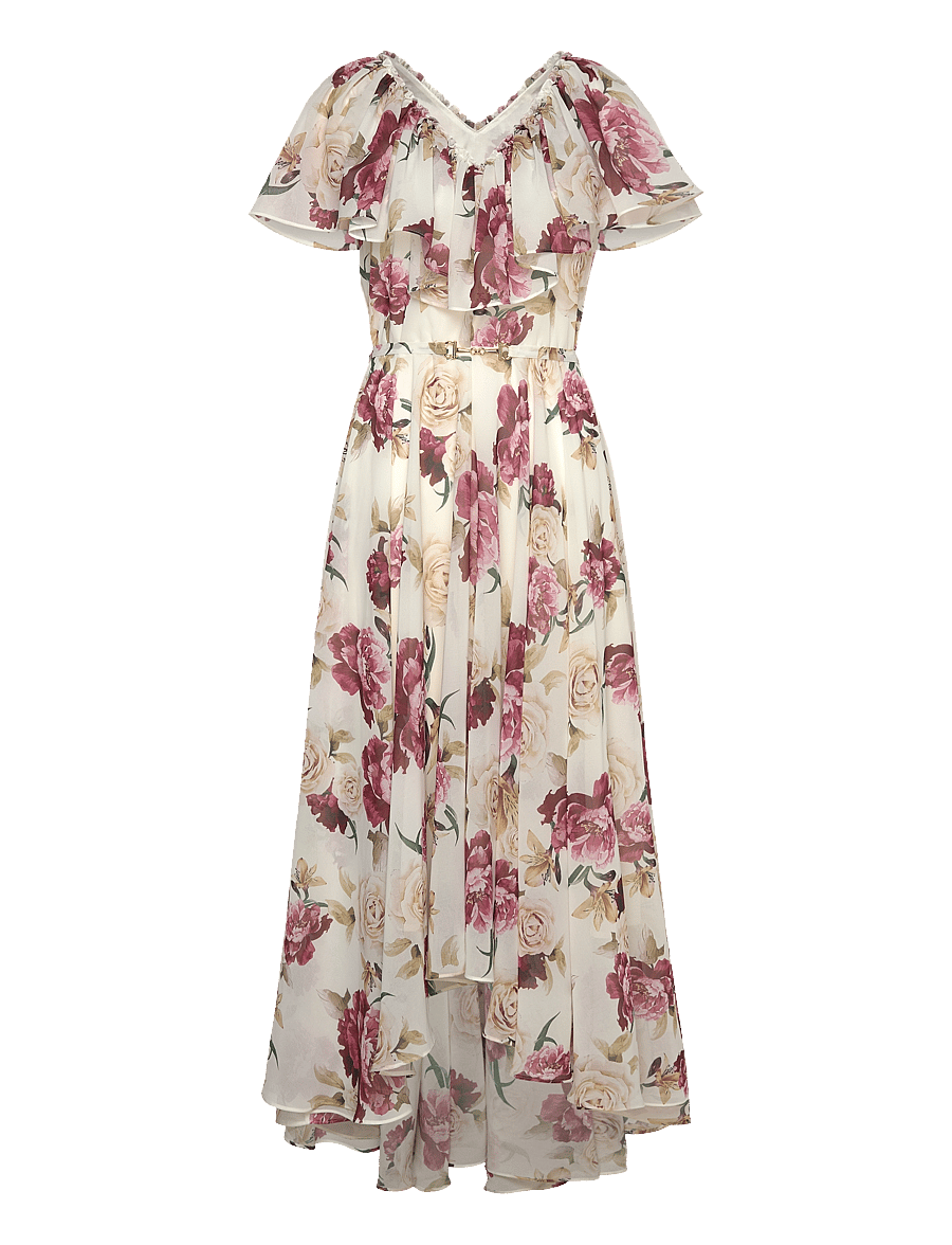 Ida Sjöstedt - 143 CAROLINE DRESS - sommarklänningar - creme red floral - 1